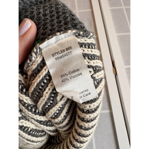 Cabi Sleeveless Sweater Womens Small Gray Green Cream Gardencore Knit Tank Top - Picture 6 of 6